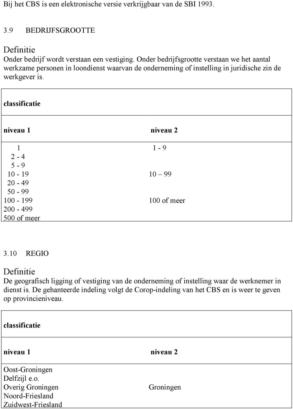 classificatie niveau 1 niveau 2 1 2 4 5 9 10 19 20 49 50 99 100 199 200 499 500 of meer 1 9 10 99 100 of meer 3.