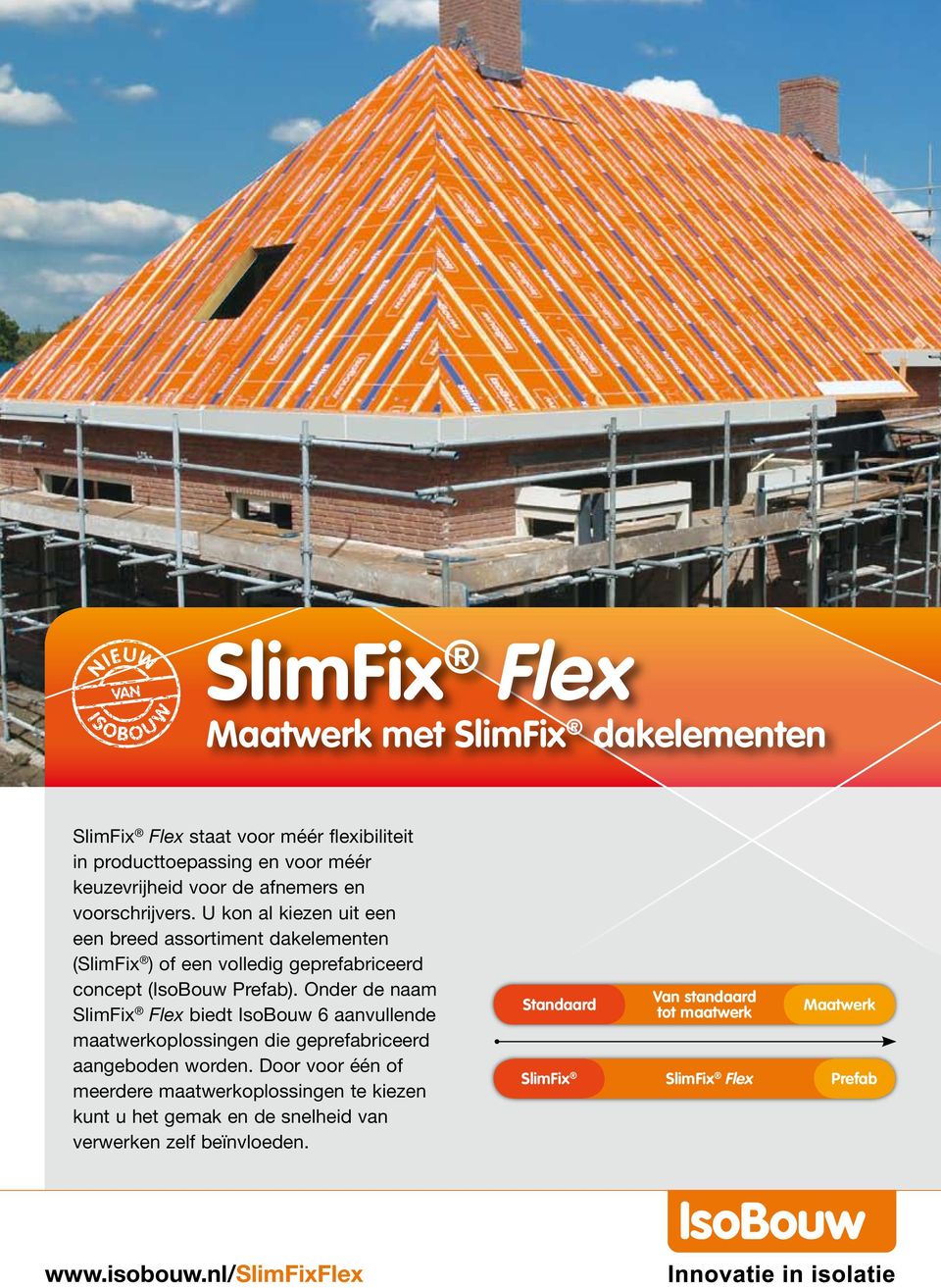 Onder de naam SlimFix Flex biedt IsoBouw 6 aanvullende maatwerkoplossingen die geprefabriceerd aangeboden worden.