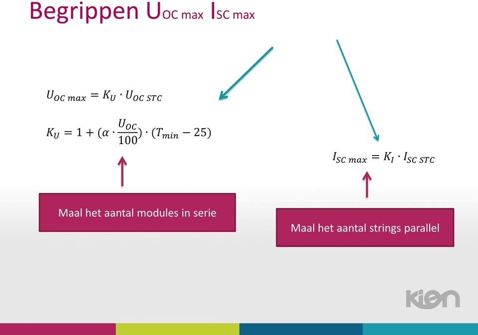 SC max = K I I SC STC Maal het aantal