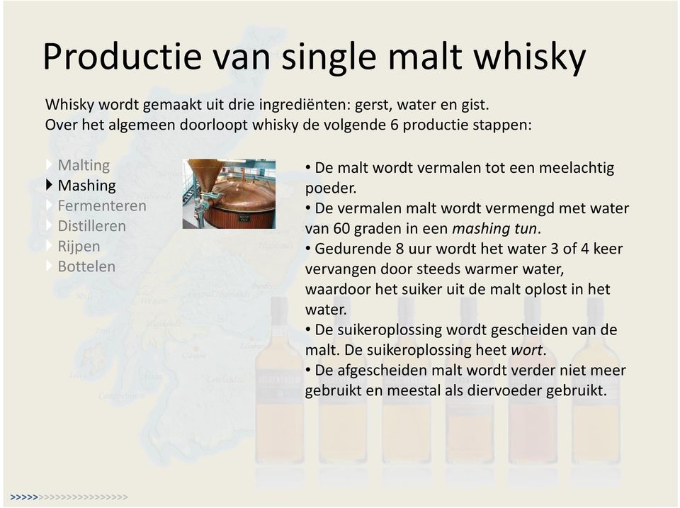 meelachtig poeder. De vermalen malt wordt vermengd met water van 60 graden in een mashingtun.