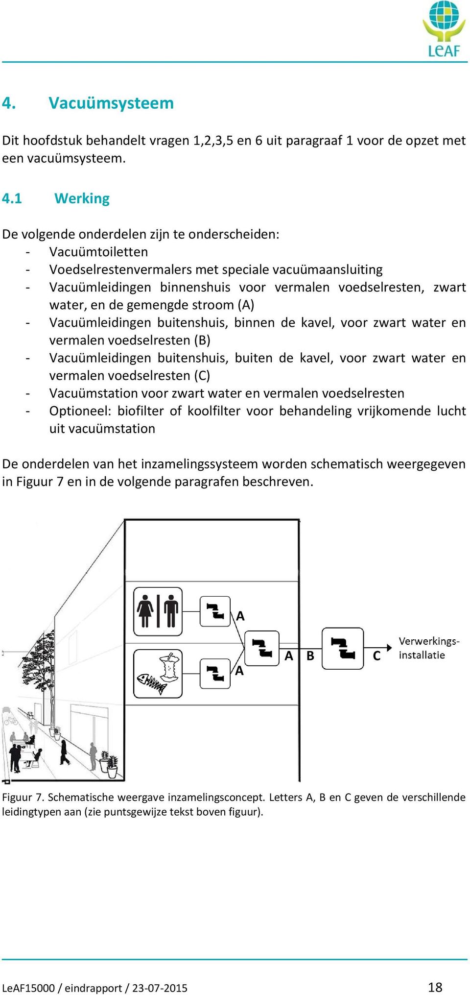 water, en de gemengde stroom (A) - Vacuümleidingen buitenshuis, binnen de kavel, voor zwart water en vermalen voedselresten (B) - Vacuümleidingen buitenshuis, buiten de kavel, voor zwart water en