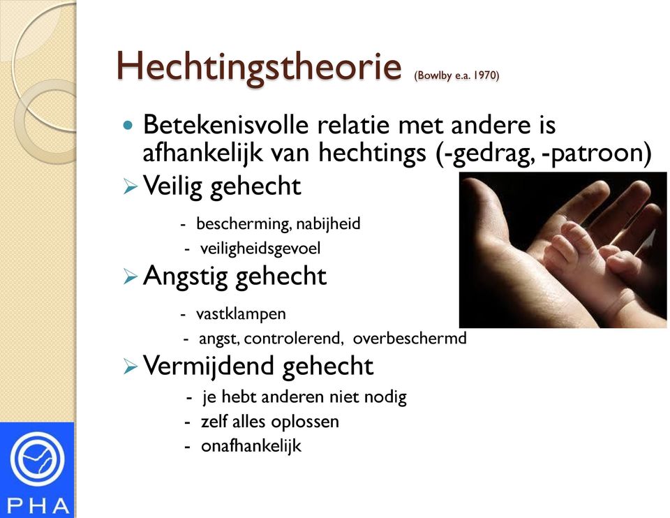 -patroon) Veilig gehecht - bescherming, nabijheid - veiligheidsgevoel Angstig