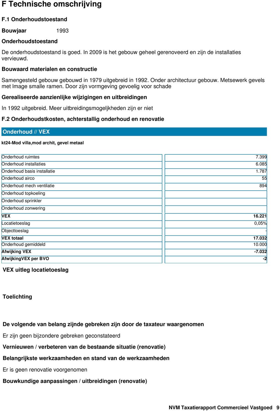 Door zijn vormgeving gevoelig voor schade Gerealiseerde aanzienlijke wijzigingen en uitbreidingen In 1992 uitgebreid. Meer uitbreidingsmogeljkheden zijn er niet F.