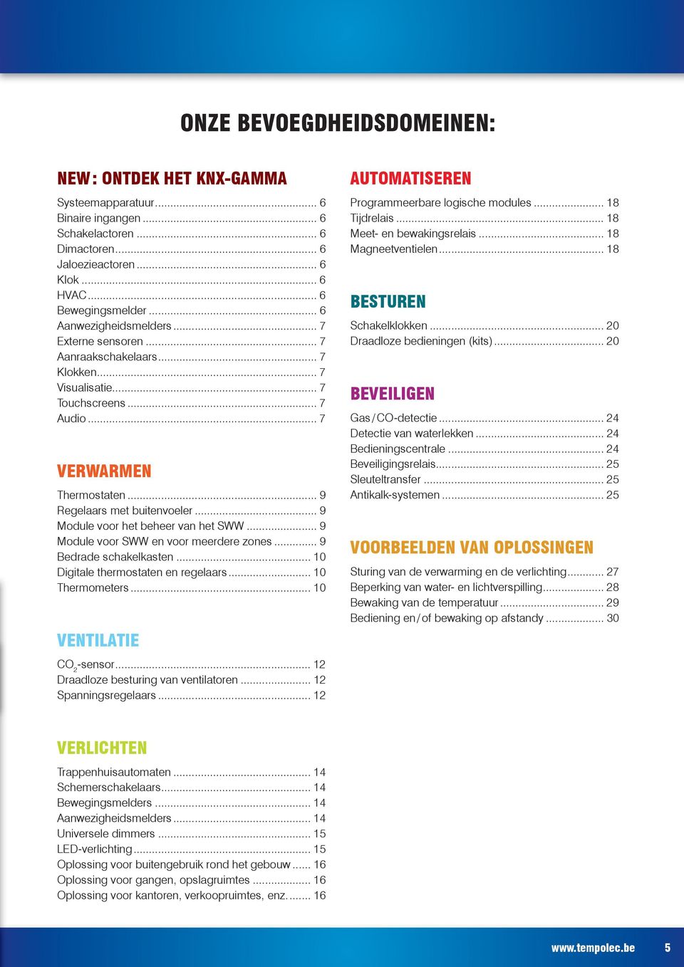 .. 9 Module voor het beheer van het SWW... 9 Module voor SWW en voor meerdere zones... 9 Bedrade schakelkasten... 10 Digitale thermostaten en regelaars... 10 Thermometers... 10 VENTILATIE CO 2 -sensor.