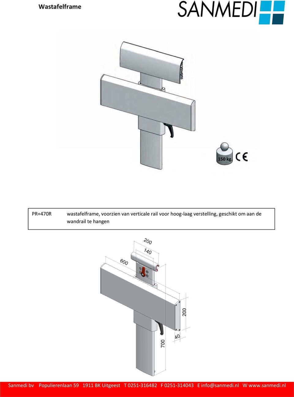 verticale rail voor hoog laag