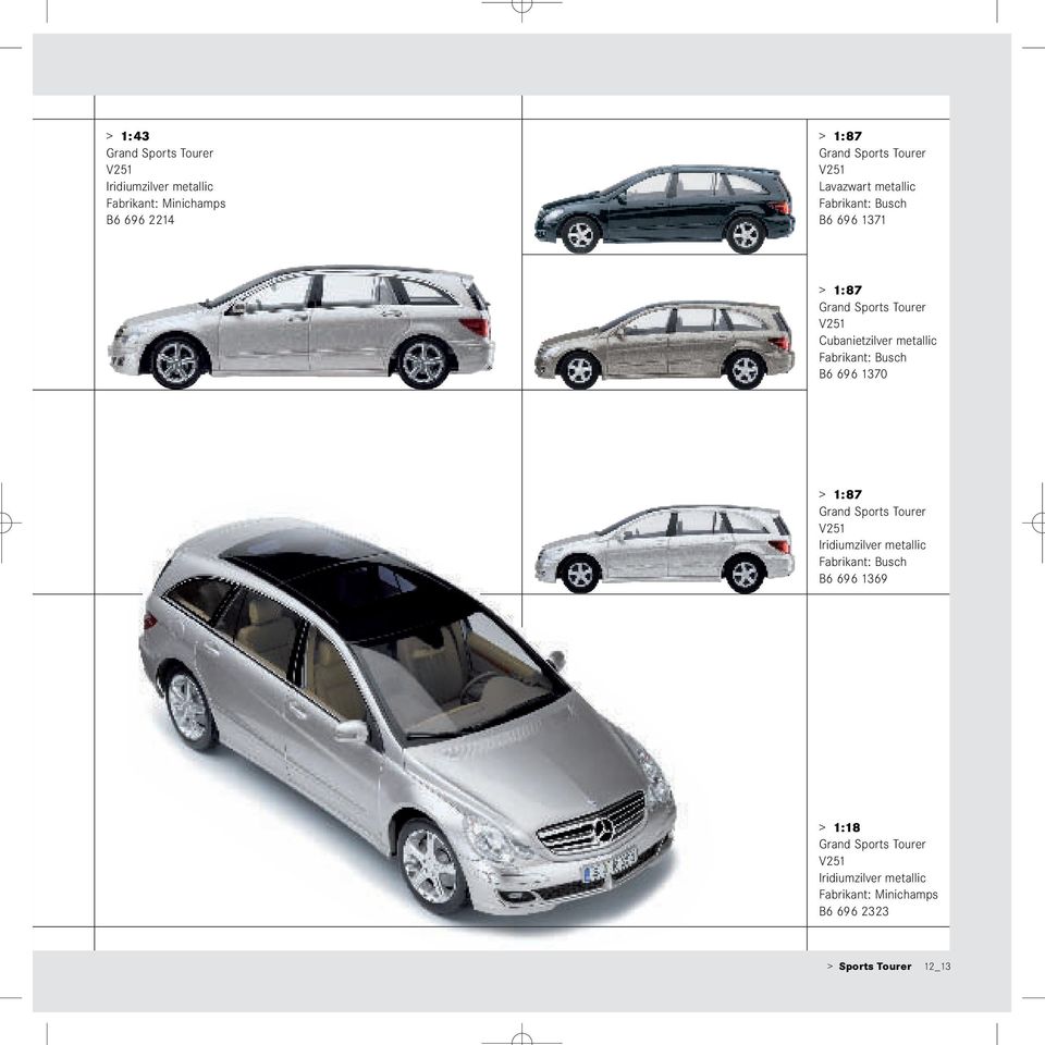 metallic Fabrikant: Busch B6 696 1370 > 1:87 Grand Sports Tourer V251 Iridiumzilver metallic