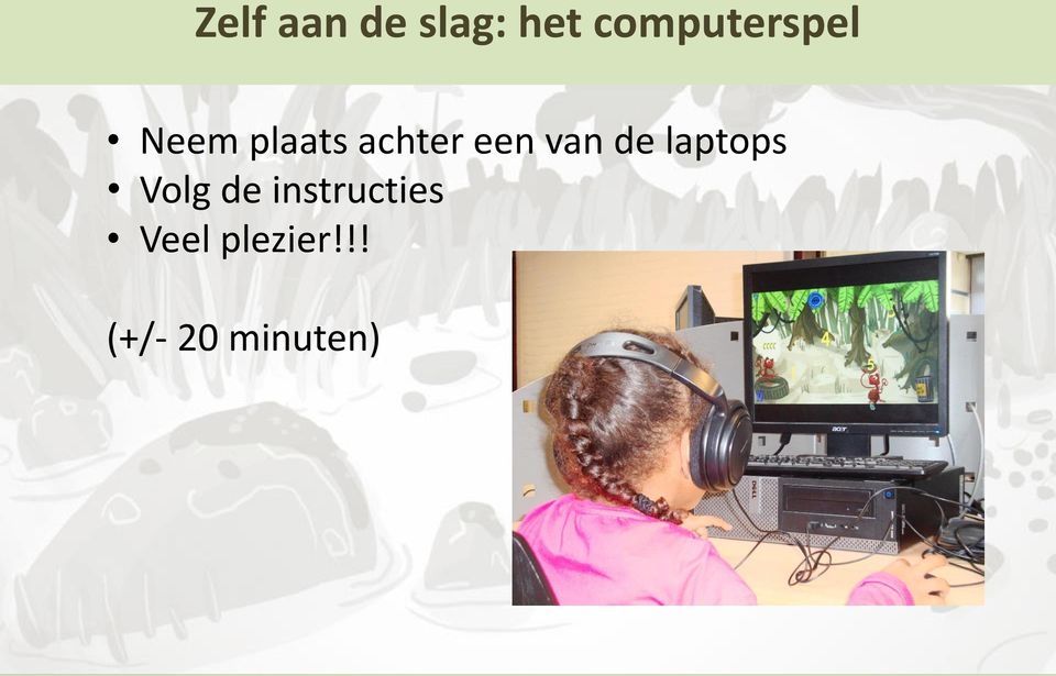 een van de laptops Volg de