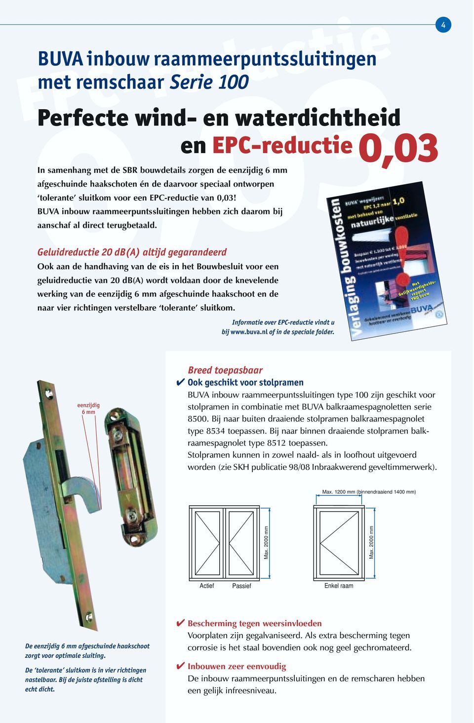 BUVA inbouw raammeerpuntssluitingen hebben zich daarom bij aanschaf al direct terugbetaald.