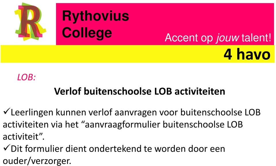 activiteiten via het aanvraagformulier buitenschoolse LOB