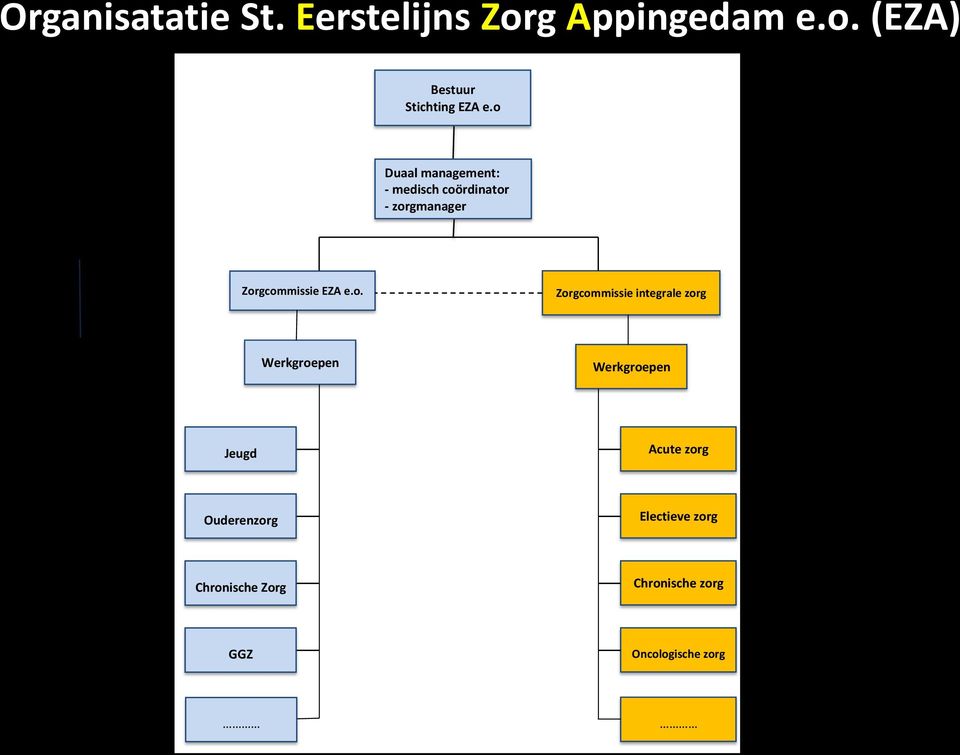 e.o. Zorgcommissie integrale zorg Werkgroepen Werkgroepen Jeugd Acute zorg