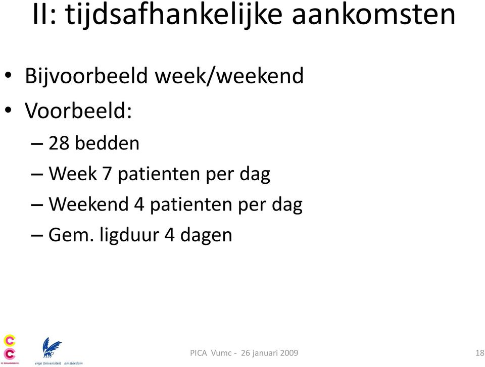 patienten per dag Weekend 4 patienten per dag