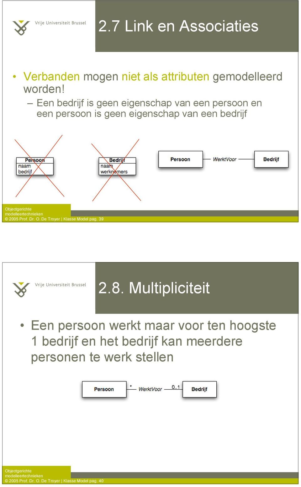 2005 Prof. Dr. O. De Troyer Klasse Model pag. 39 2.8.