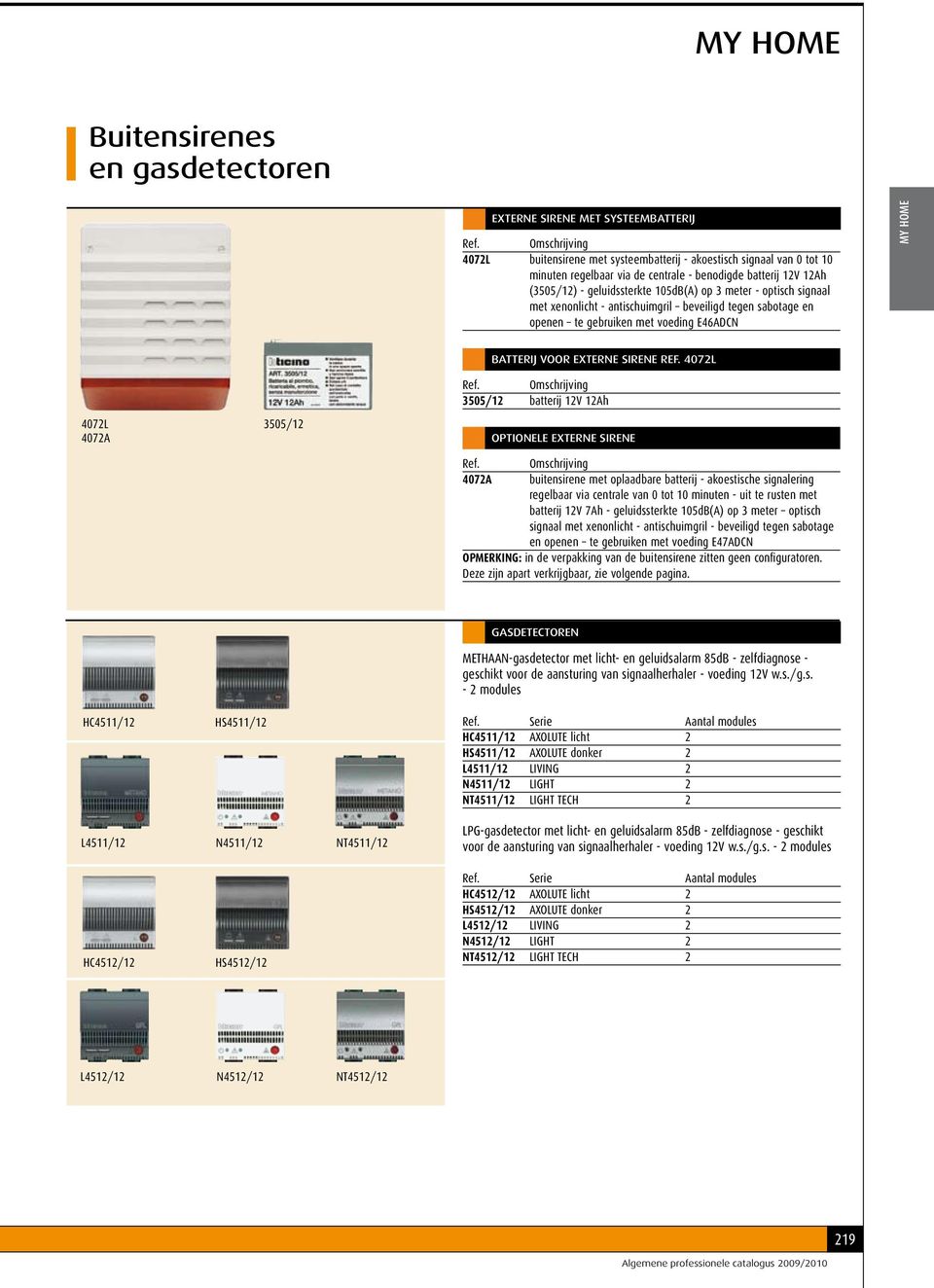 4072A 3505/12 BATTERIJ VOOR EXTERNE SIRENE REF.