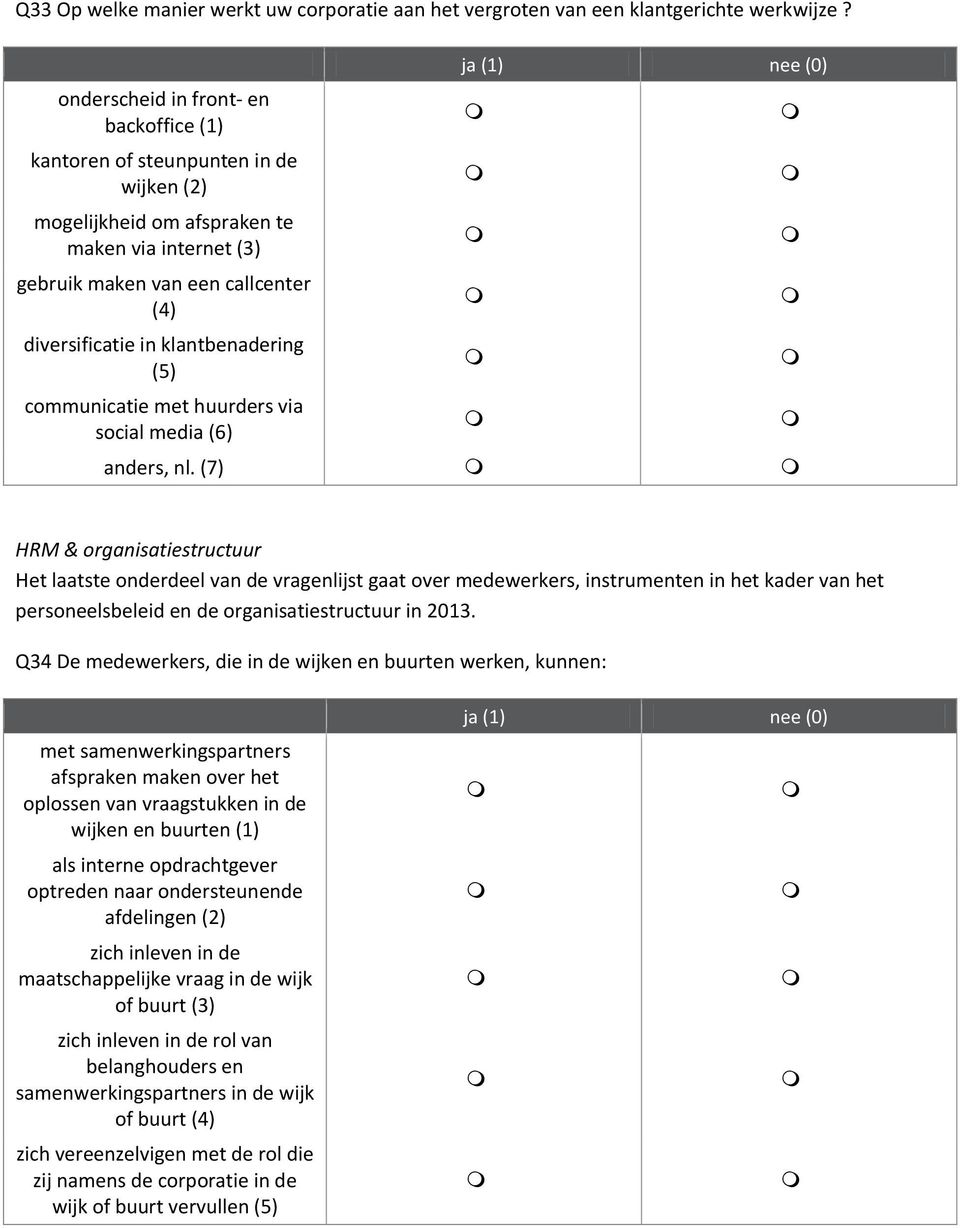 klantbenadering (5) communicatie met huurders via social media (6) anders, nl.