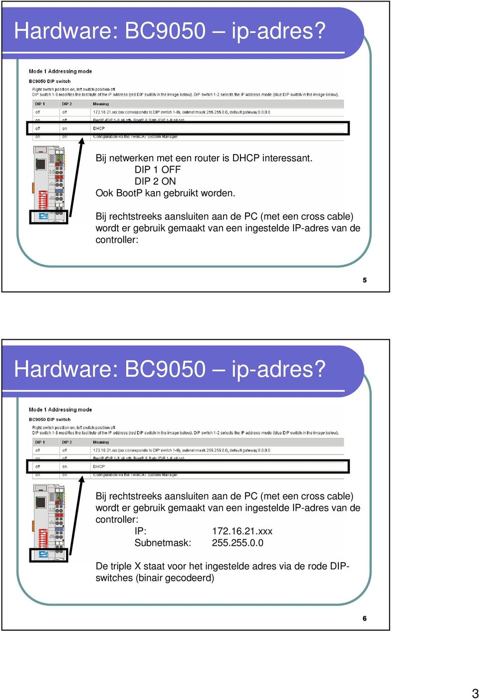 Hardware: BC9050 ip-adres?