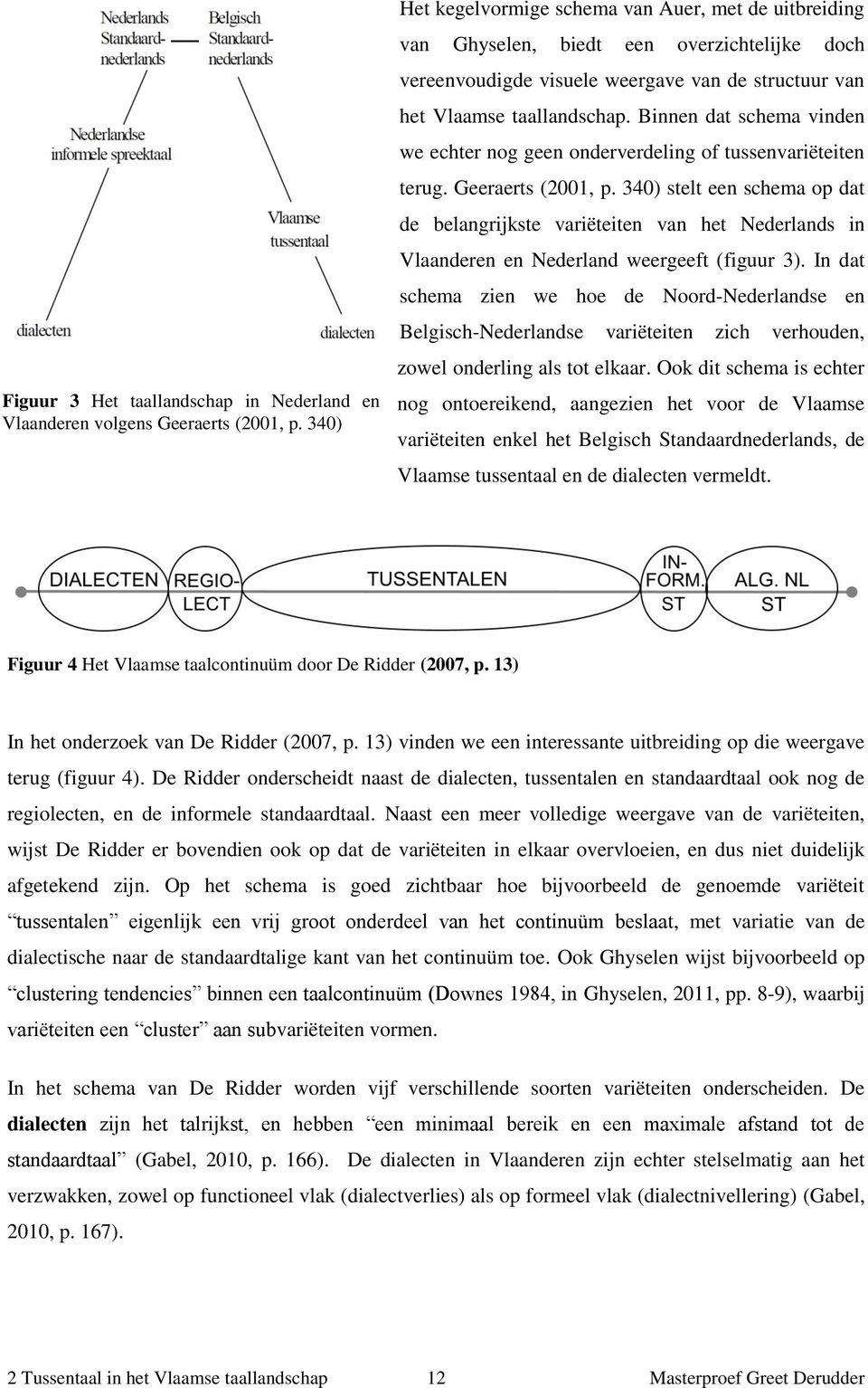 Binnen dat schema vinden we echter nog geen onderverdeling of tussenvariëteiten terug. Geeraerts (2001, p.