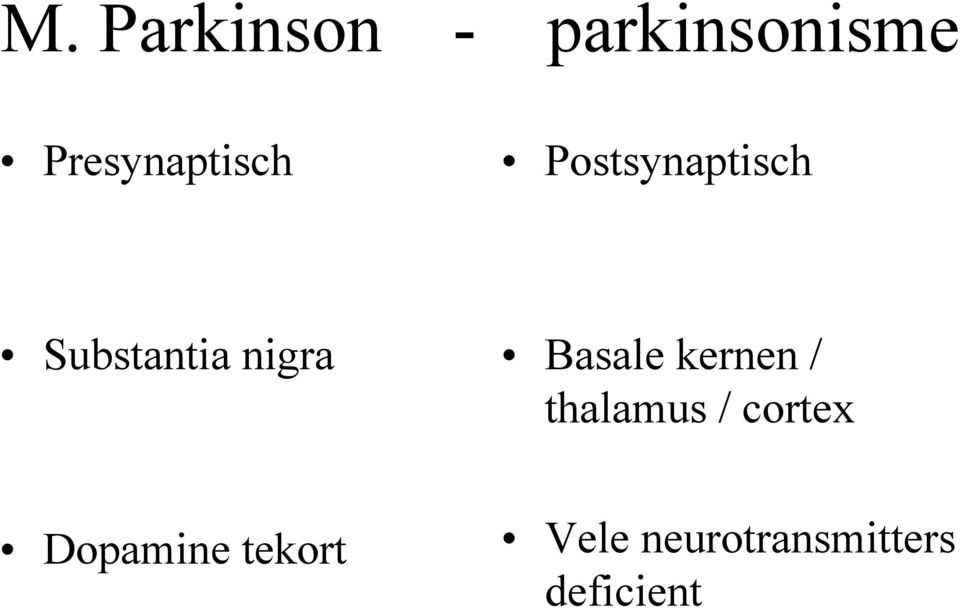 nigra Basale kernen / thalamus / cortex