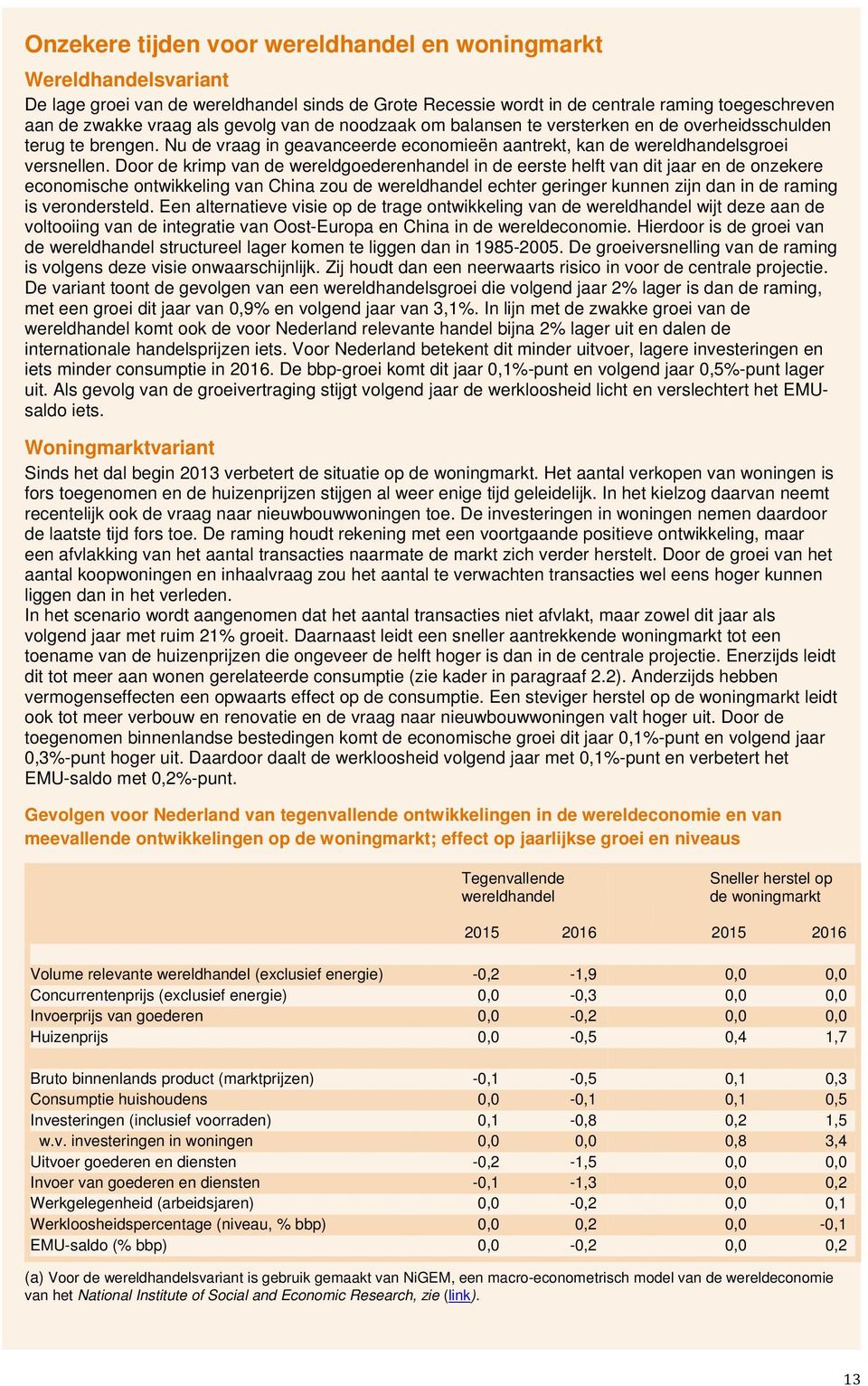 Door de krimp van de wereldgoederenhandel in de eerste helft van dit jaar en de onzekere economische ontwikkeling van China zou de wereldhandel echter geringer kunnen zijn dan in de raming is