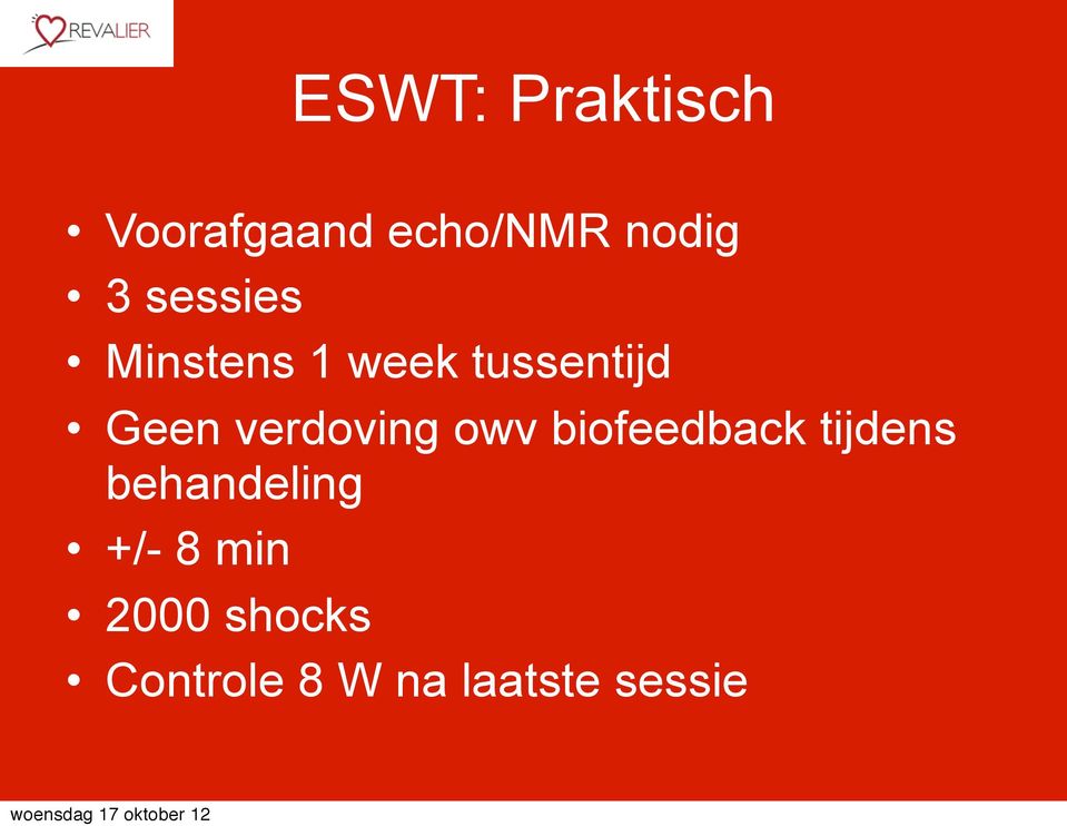 verdoving owv biofeedback tijdens behandeling