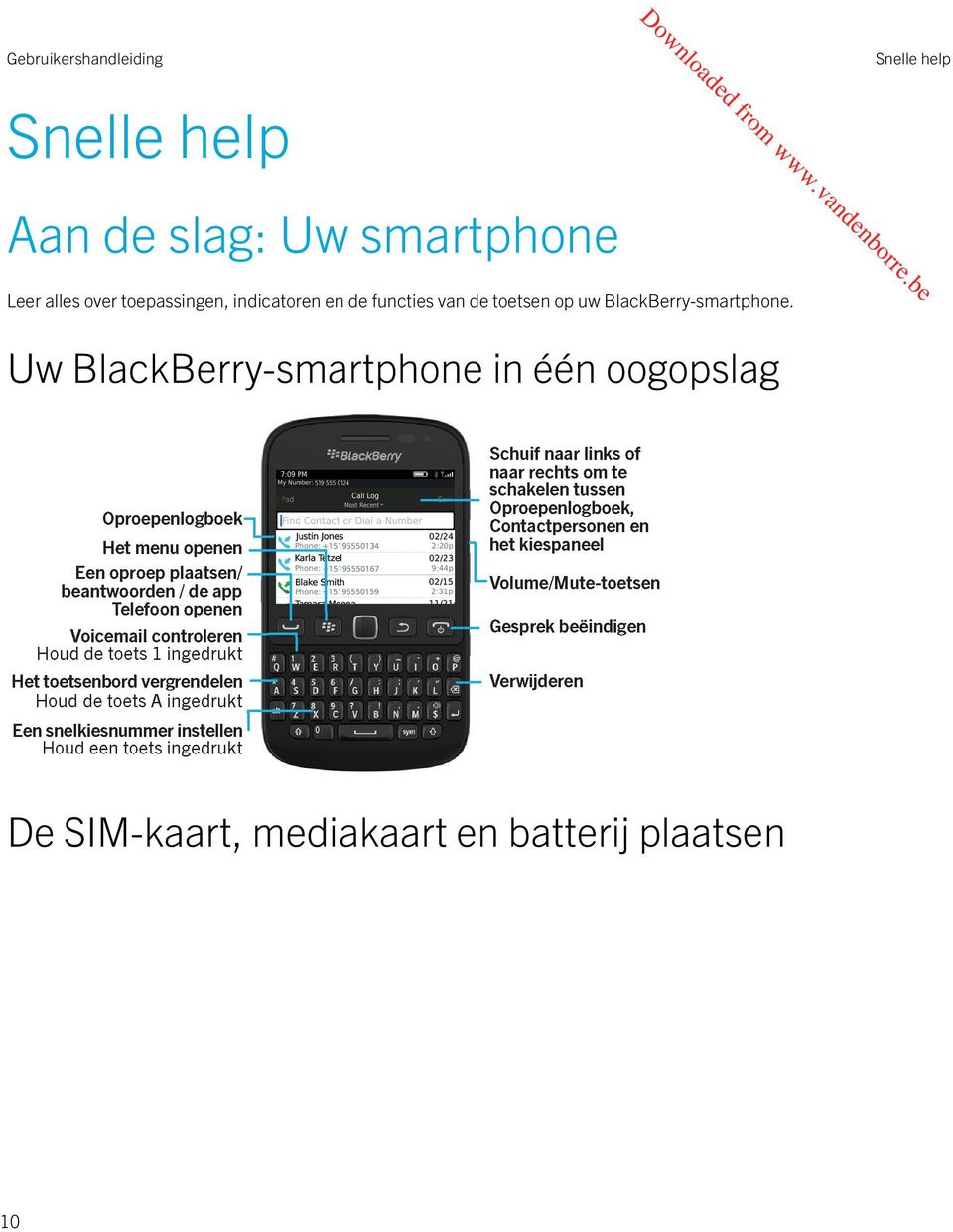 toetsen op uw BlackBerry-smartphone.