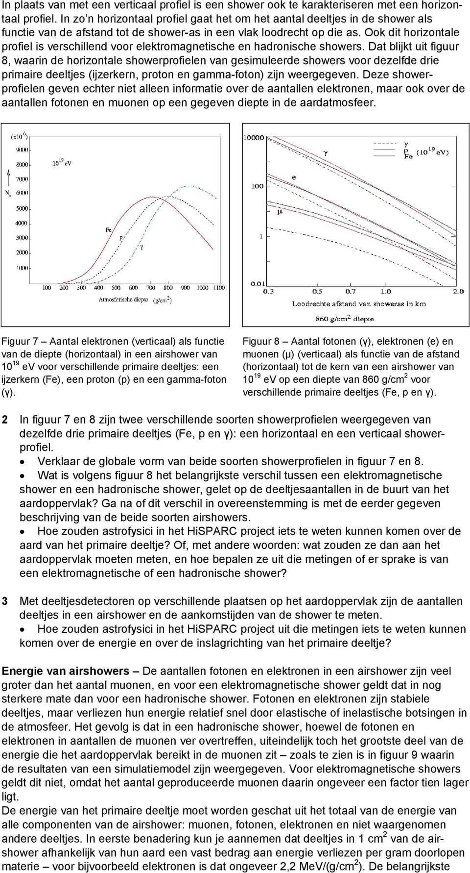 Ook dit horizontale profiel is verschillend voor elektromagnetische en hadronische showers.