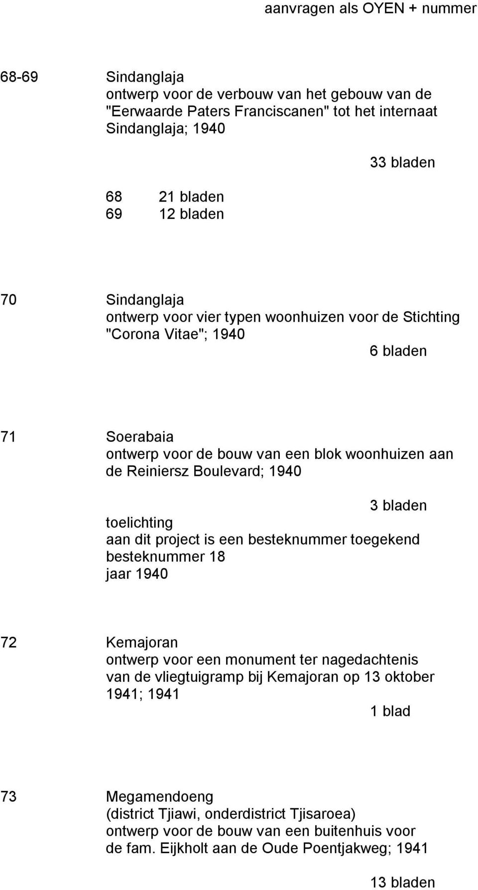 Reiniersz Boulevard; 1940 3 bladen besteknummer 18 jaar 1940 72 Kemajoran ontwerp voor een monument ter nagedachtenis van de vliegtuigramp bij Kemajoran op 13