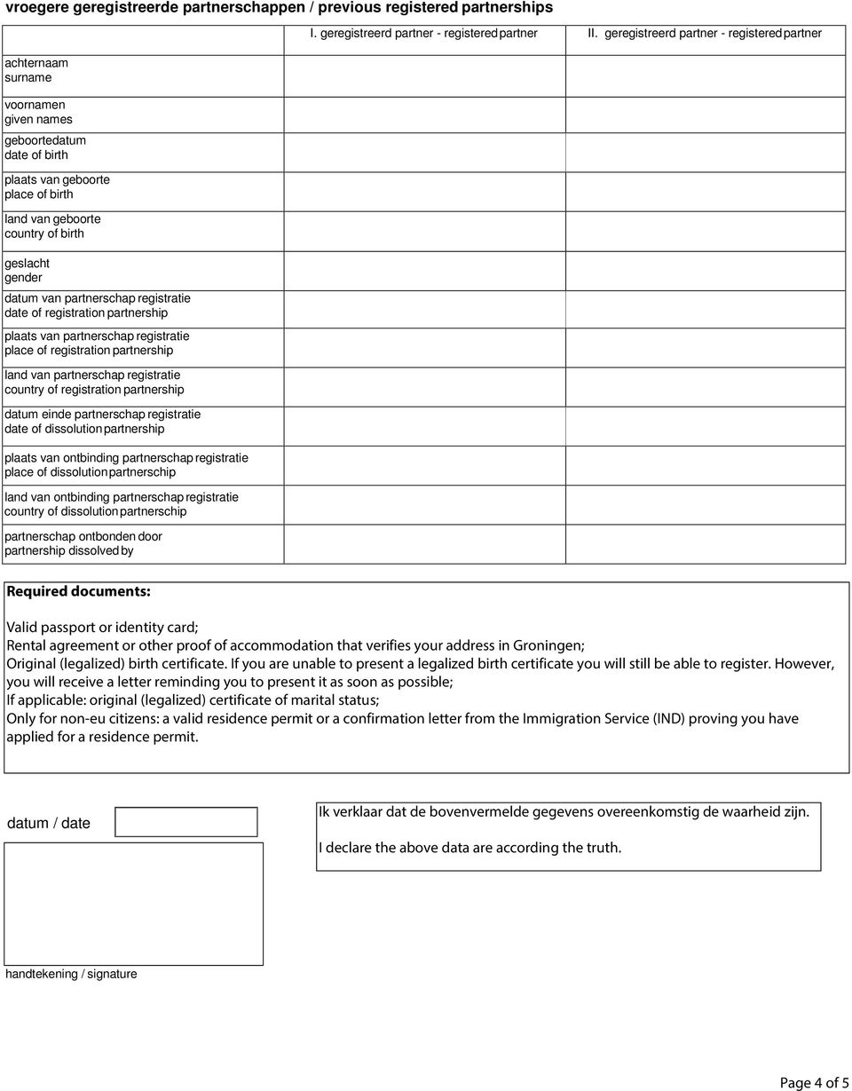 registratie place of dissolution partnerschip land van ontbinding partnerschap registratie country of dissolution partnerschip partnerschap ontbonden door partnership dissolved by I.