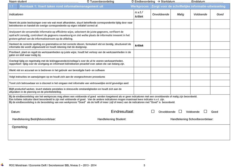 Analyseert de verzamelde informatie op efficiënte wijze, selecteert de juiste gegevens, verifieert de opdracht zonodig, controleert de gegevens nauwkeurig en ziet welke plaats de informatie inneemt