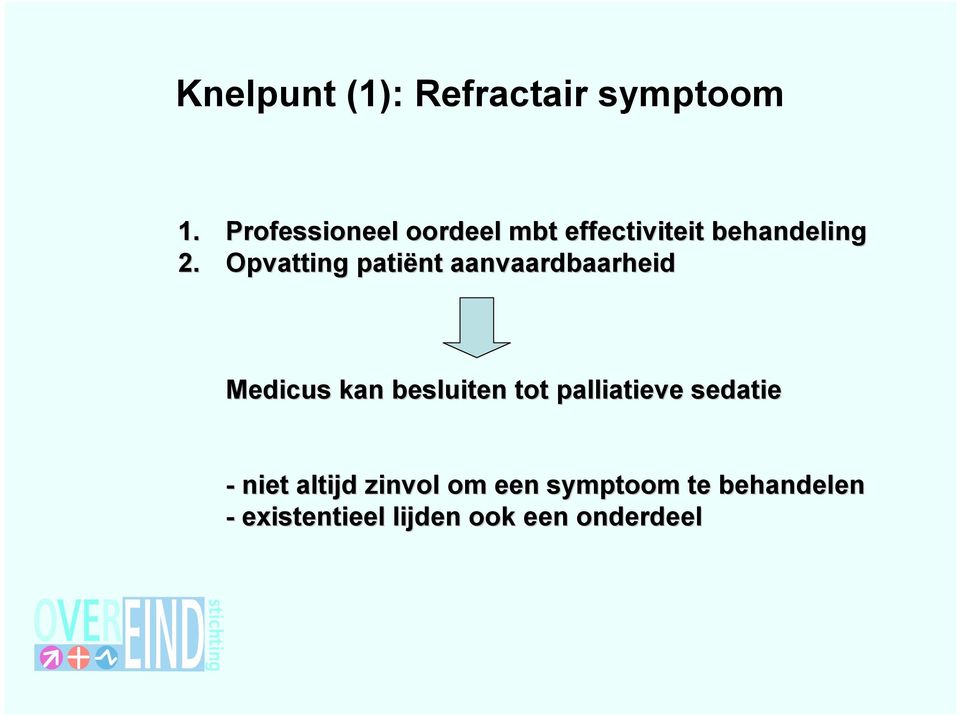 Opvatting patiënt aanvaardbaarheid Medicus kan besluiten tot