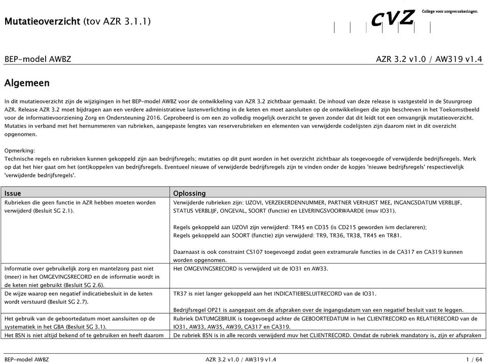 2 moet bijdragen aan een verdere administratieve lastenverlichting in de keten en moet aansluiten op de ontwikkelingen die zijn beschreven in het Toekomstbeeld voor de informatievoorziening Zorg en