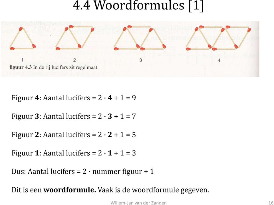 Figuur 1: Aantal lucifers = 2 1 + 1 = 3 Dus: Aantal lucifers = 2 nummer