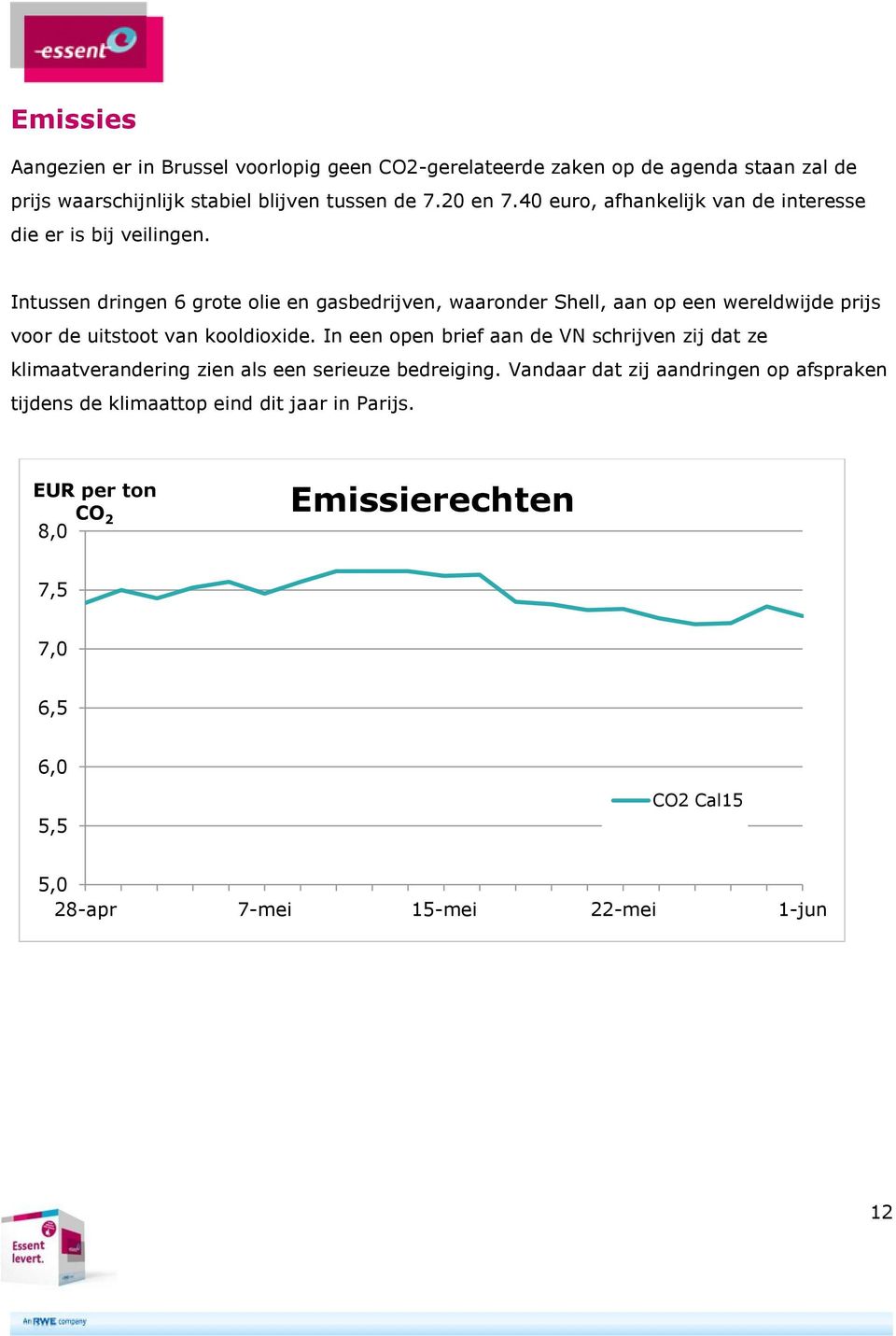 Intussen dringen 6 grote olie en gasbedrijven, waaronder Shell, aan op een wereldwijde prijs voor de uitstoot van kooldioxide.