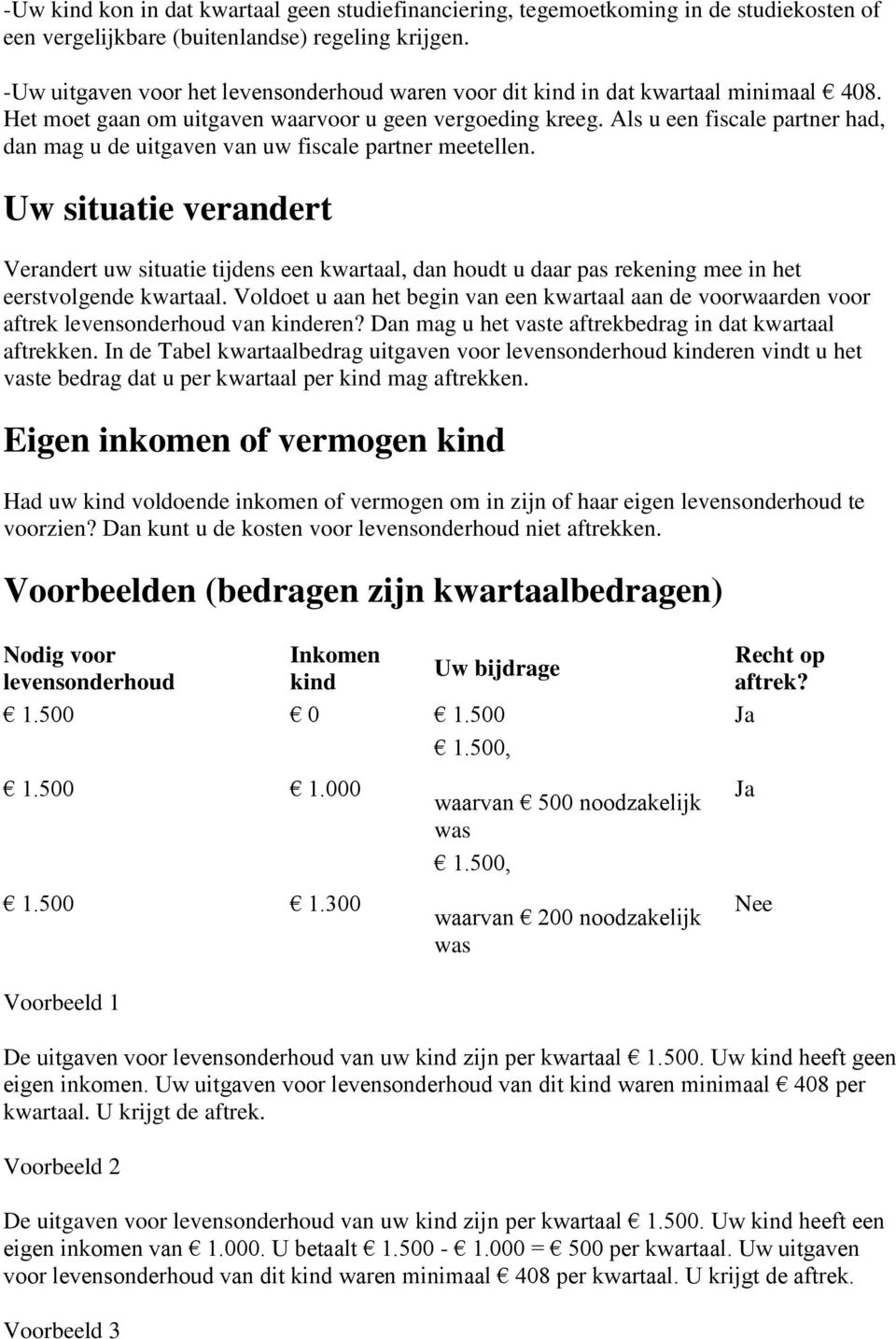 Als u een fiscale partner had, dan mag u de uitgaven van uw fiscale partner meetellen.