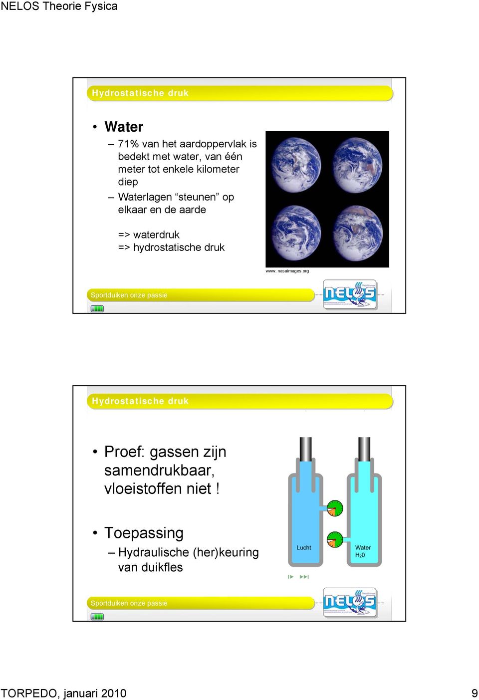 hydrostatische druk www. nasaimages.