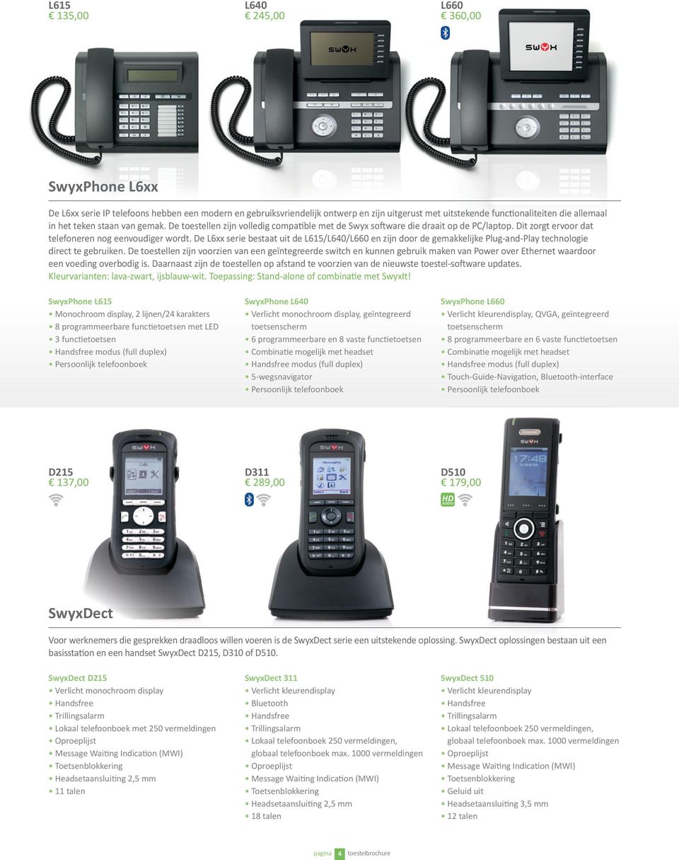 De L6xx serie bestaat uit de L615/L640/L660 en zijn door de gemakkelijke Plug-and-Play technologie direct te gebruiken.