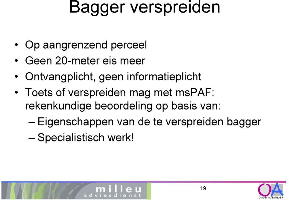 verspreiden mag met mspaf: rekenkundige beoordeling op basis