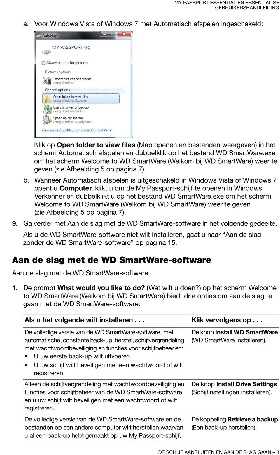 j WD SmartWare) weer te geven (zie Afbeelding 5 op pagina 7). b.