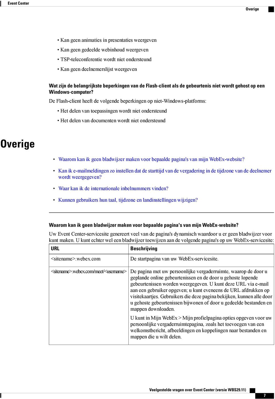 De Flash-client heeft de volgende beperkingen op niet-windows-platforms: Het delen van toepassingen wordt niet ondersteund Het delen van documenten wordt niet ondersteund Overige Waarom kan ik geen