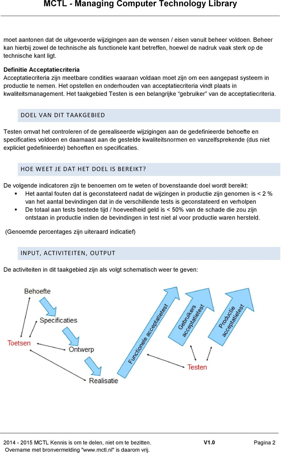 Definitie Acceptatiecriteria Acceptatiecriteria zijn meetbare condities waaraan voldaan moet zijn om een aangepast systeem in productie te nemen.