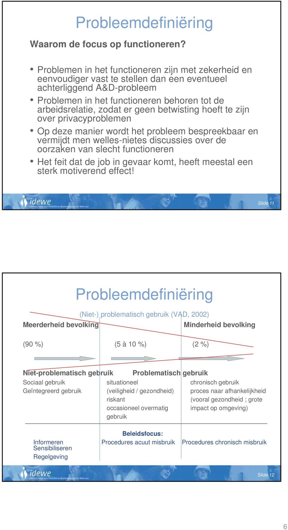 betwisting hoeft te zijn over privacyproblemen Op deze manier wordt het probleem bespreekbaar en vermijdt men welles-nietes discussies over de oorzaken van slecht functioneren Het feit dat de job in