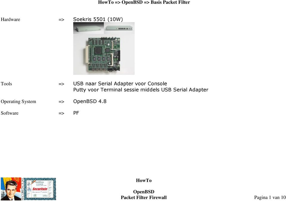Terminal sessie middels USB Serial Adapter Operating