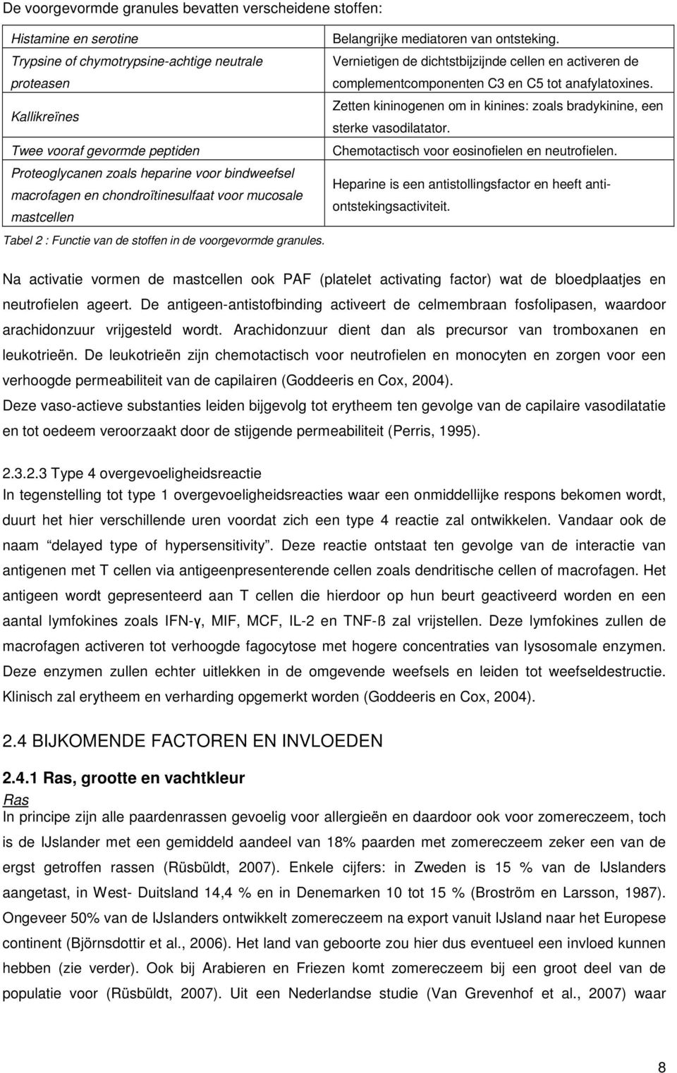 Vernietigen de dichtstbijzijnde cellen en activeren de complementcomponenten C3 en C5 tot anafylatoxines. Zetten kininogenen om in kinines: zoals bradykinine, een sterke vasodilatator.