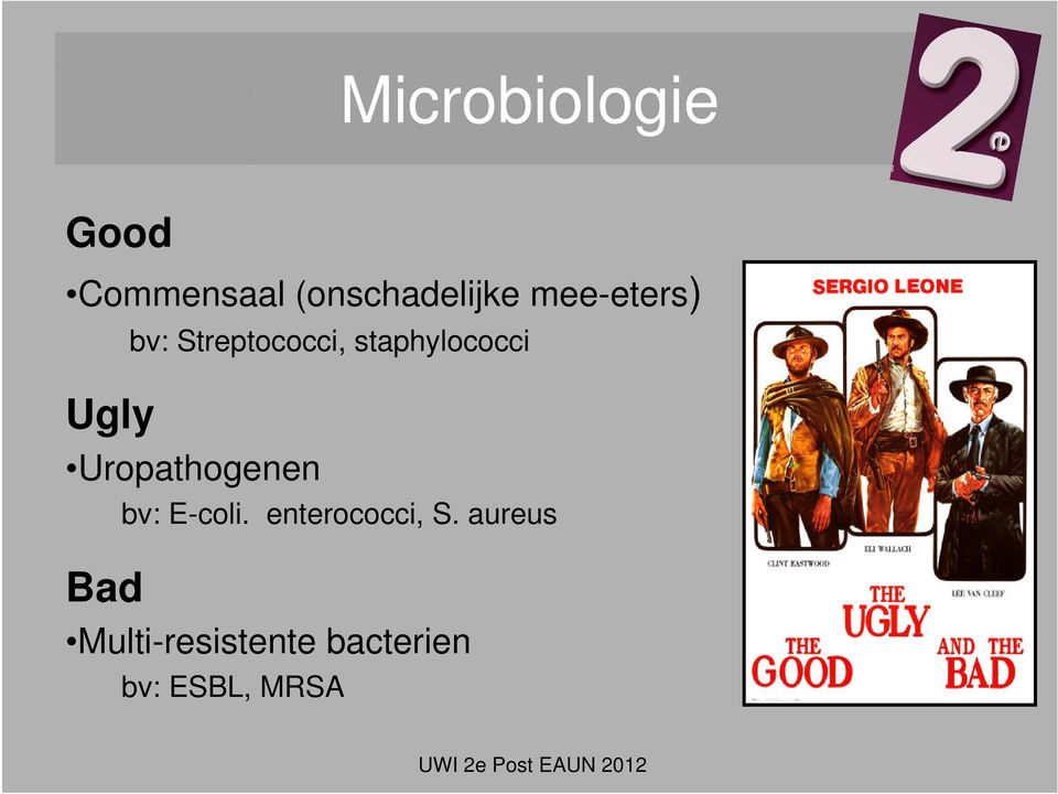 staphylococci Uropathogenen Bad bv: E-coli.