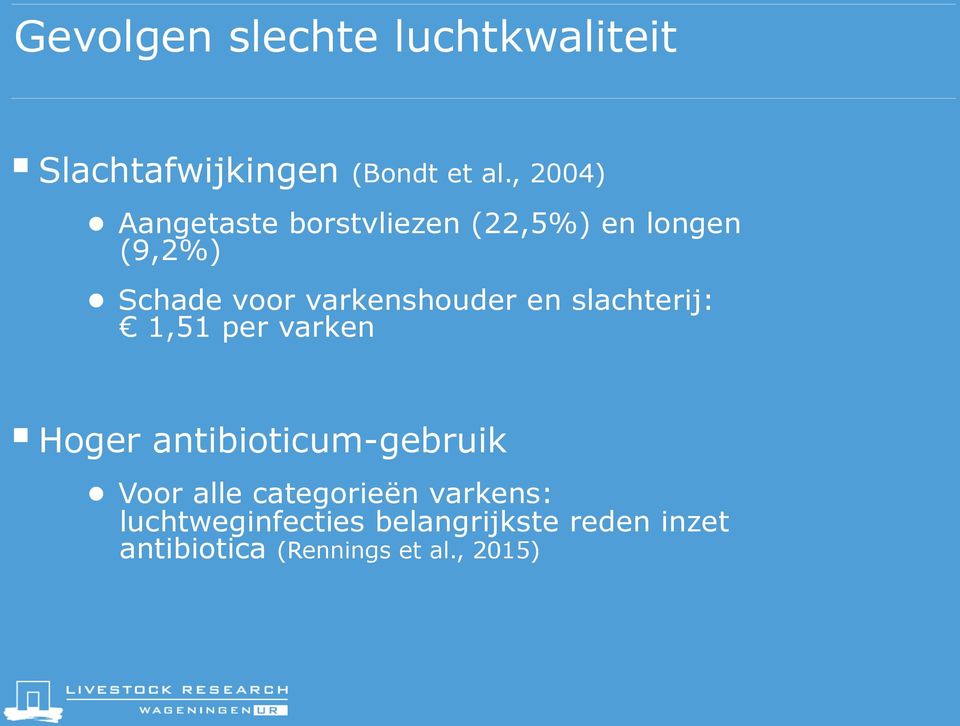 varkenshouder en slachterij: 1,51 per varken Hoger antibioticum-gebruik Voor