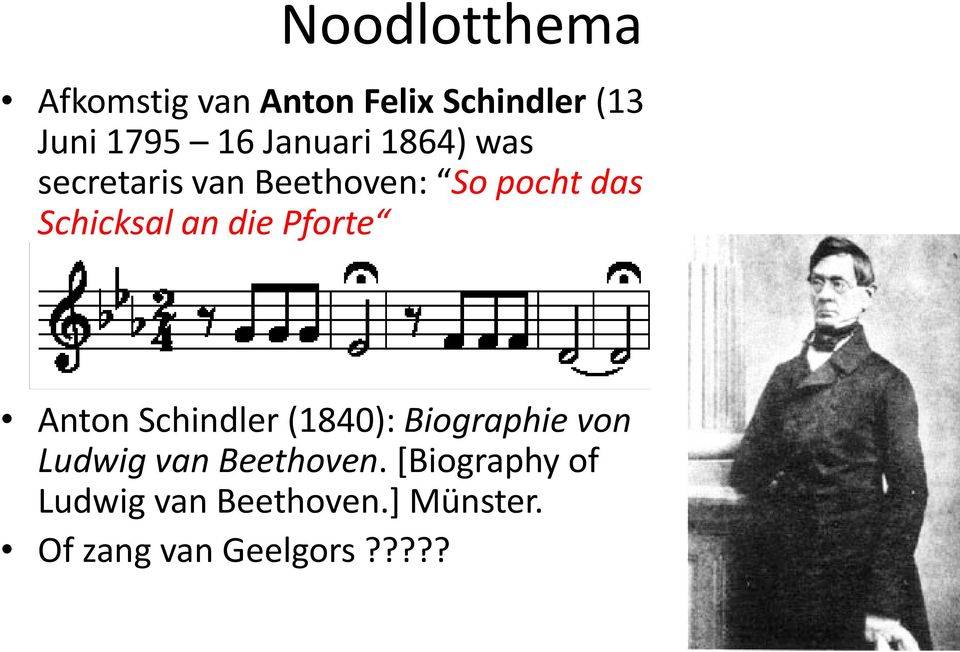 die Pforte Anton Schindler (1840): Biographie von Ludwig van