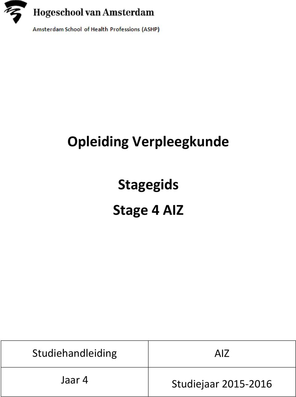 Studiehandleiding AIZ