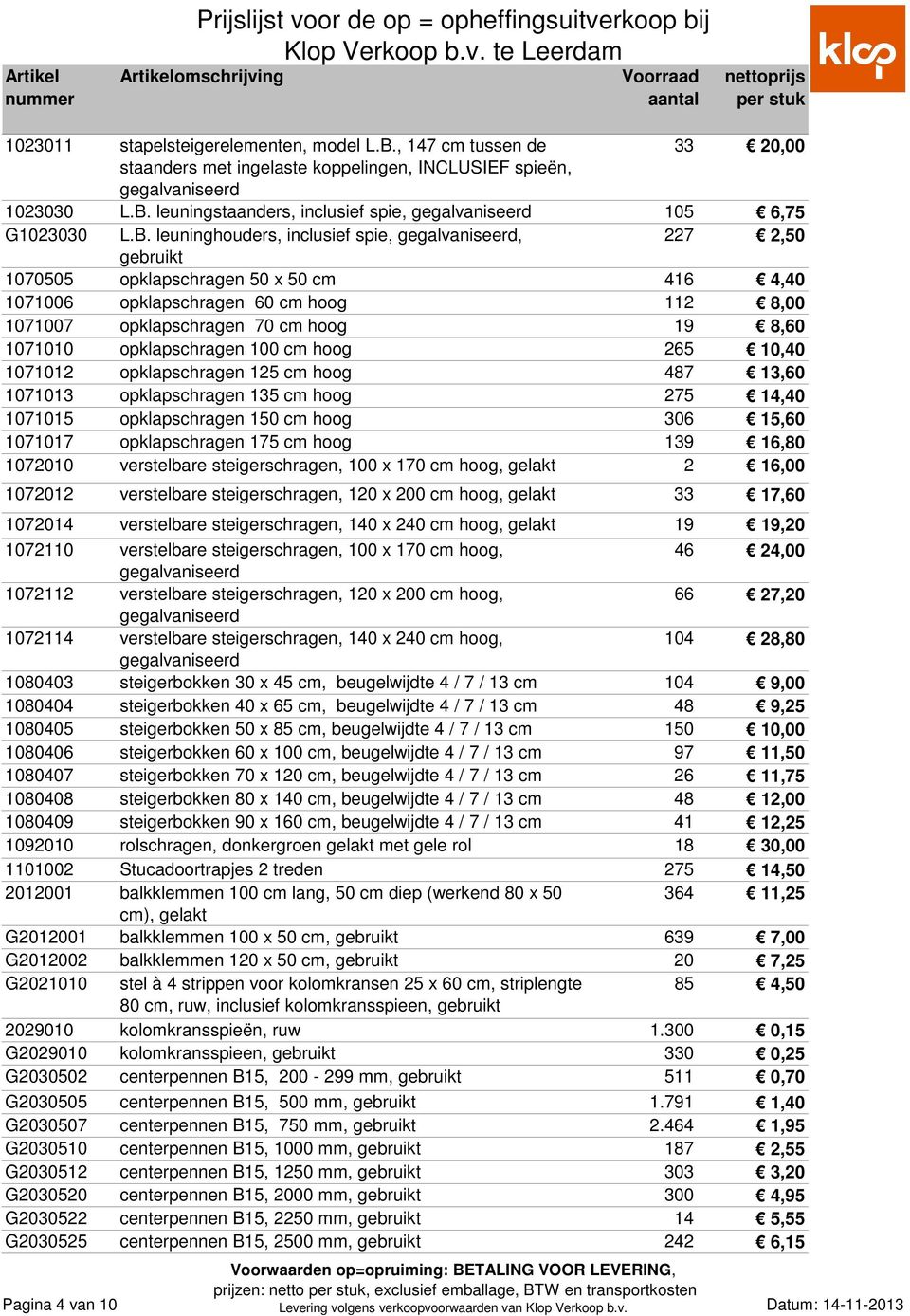 leuningstaanders, inclusief spie, 105 6,75 G1023030 L.B.