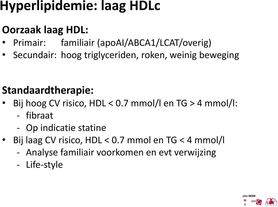 risico, HDL < 0.