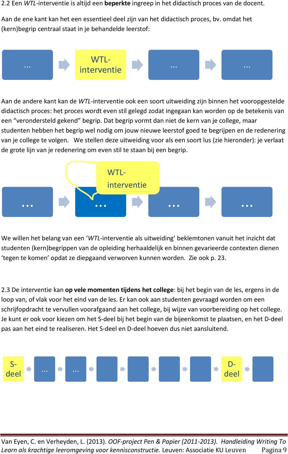 ..... Aan de andere kant kan de WTL-interventie ook een soort uitweiding zijn binnen het vooropgestelde didactisch proces: het proces wordt even stil gelegd zodat ingegaan kan worden op de betekenis