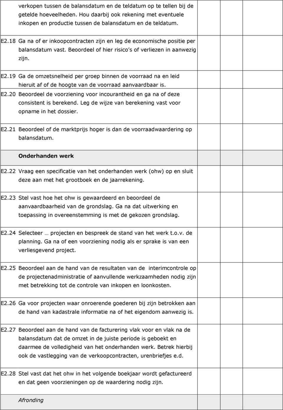 19 Ga de omzetsnelheid per groep binnen de voorraad na en leid hieruit af of de hoogte van de voorraad aanvaardbaar is. E2.